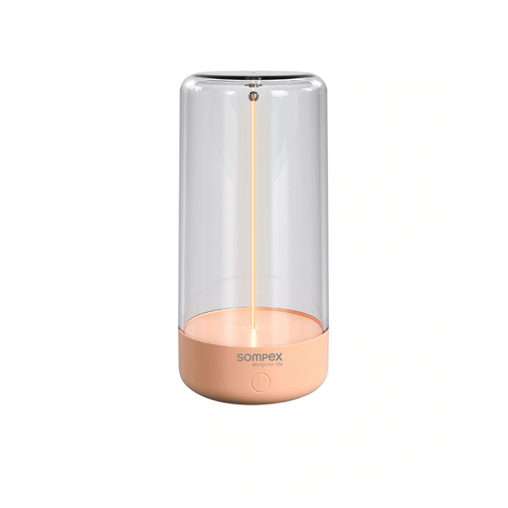 Lampe à poser Sompex Pulse abricot en plastique haute qualité avec technologie LED innovante et batterie rechargeable