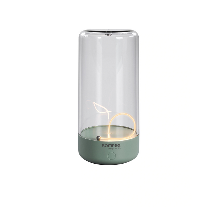 Lampe de table Pulse Sompex vert olive avec filament LED flottant magnétique