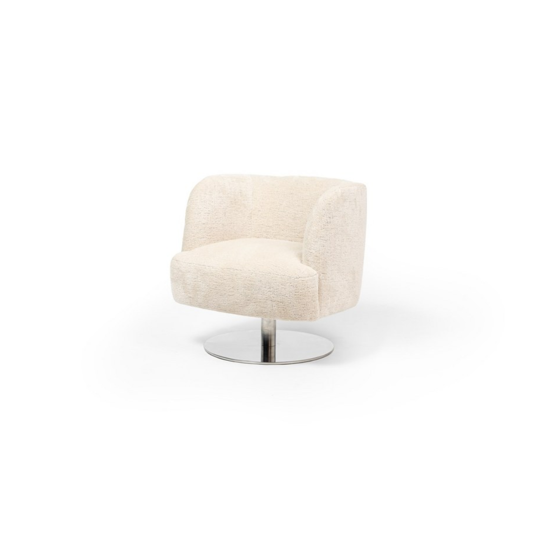 Fauteuil Bold Ralph M gris anthracite design contemporain avec pieds métal pivotants