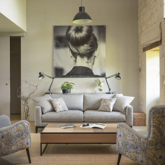 Canapé fixe Ralph M revêtement tissu premium personnalisable couleurs et dimensions