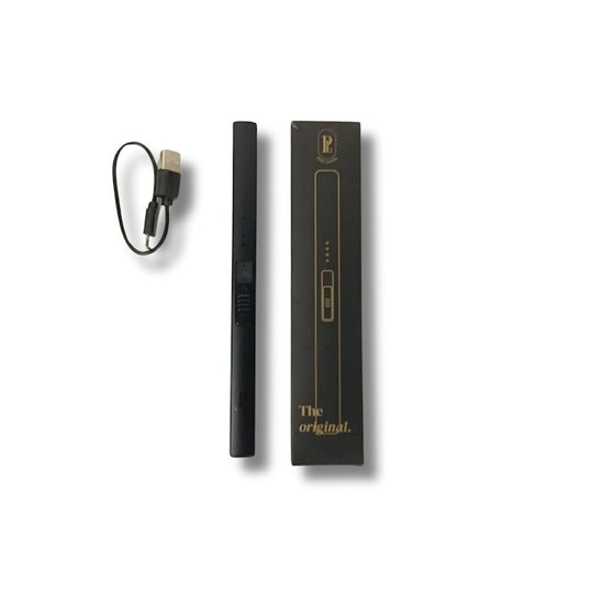 Briquet rechargeable Peri Living noir avec technologie arc électrique pour allumer bougies et lampes à huile