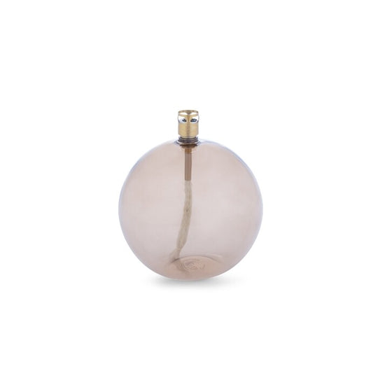 Lampe à huile ronde M laiton champagne Peri Living avec mèche fibre de verre résistante