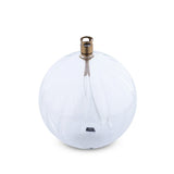 Lampe à huile ronde L en laiton ciselé avec verre soufflé Peri Living, design épuré pour table et terrasse