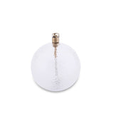 Lampe à huile ronde M Peri Living en laiton martelé avec verre soufflé et mèche fibre de verre