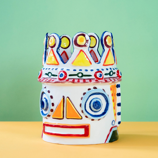 Vase décoratif terre cuite émaillée Ottolenghi collection Sicily teintes vibrantes