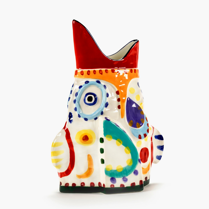 Vase Mix Sicily 04 Serax Ottolenghi de face, tête de maure colorée avec motifs géométriques siciliens