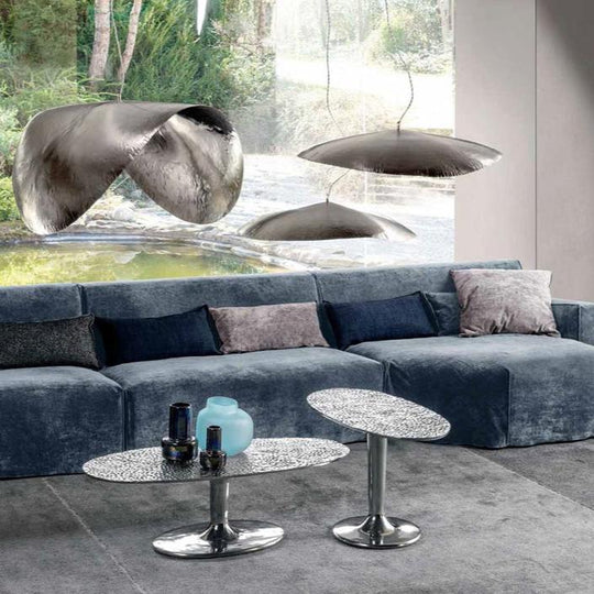 Suspension Silver 95 Gervasoni 80cm finition argentée en aluminium design contemporain