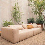 Canapé modulaire outdoor gris clair Slow Family avec coussins design
