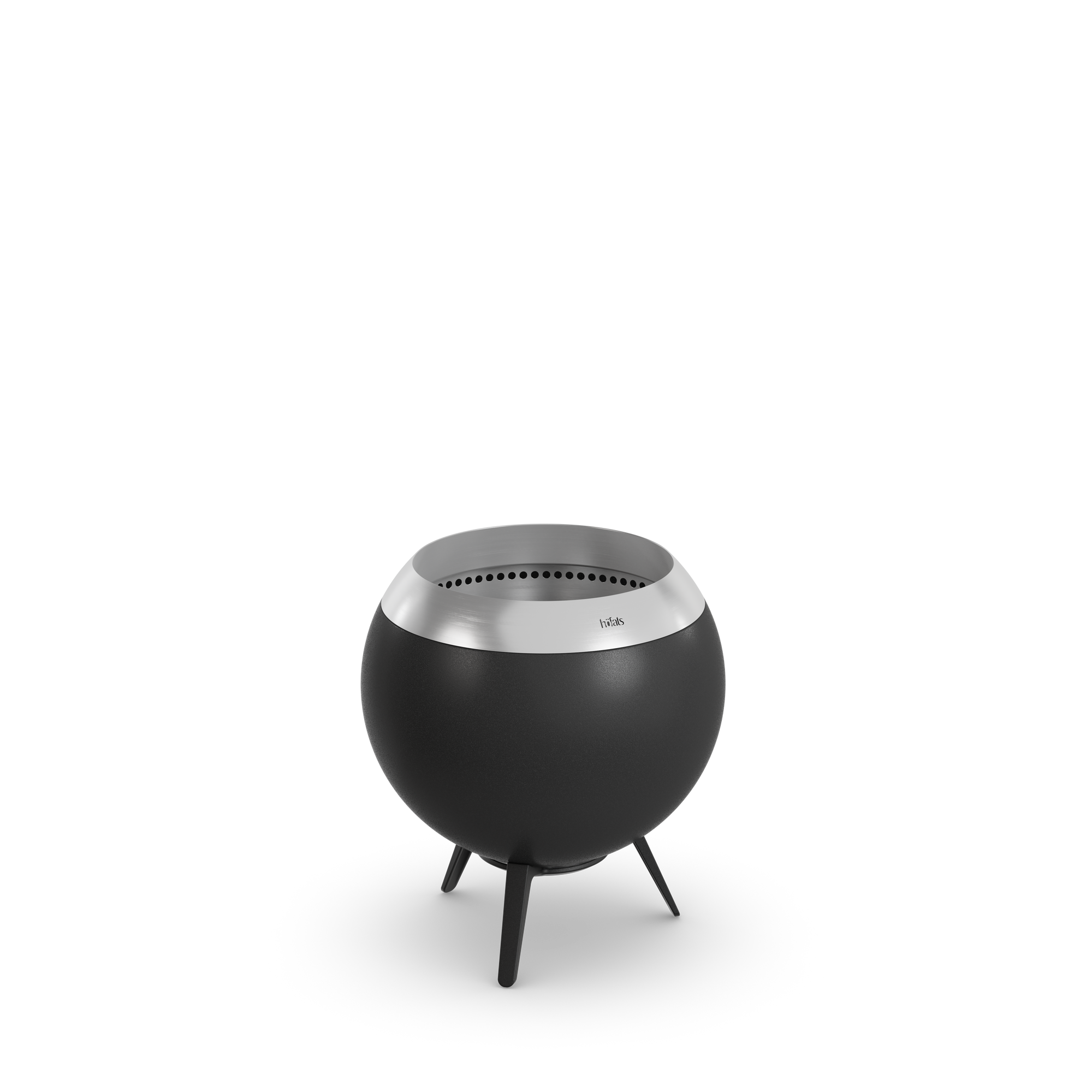 Socle en fonte massive surélevé du brasero Höfats MOON 45 garantissant la stabilité de la structure et la protection thermique du sol.