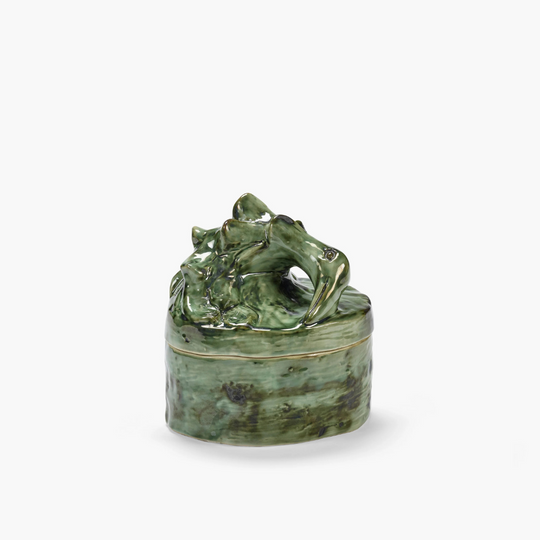 Bougie parfumée Sonata Medium Green Serax dans son contenant en céramique artisanale