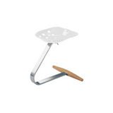 Tabouret Mezzadro Zanotta profil latéral montrant la structure épurée et les pieds chromés