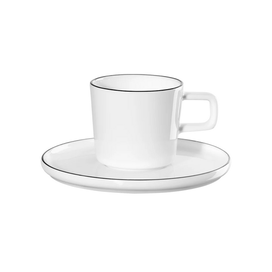 Tasse avec soucoupe Ligne noire Asa Sélection en porcelaine fine