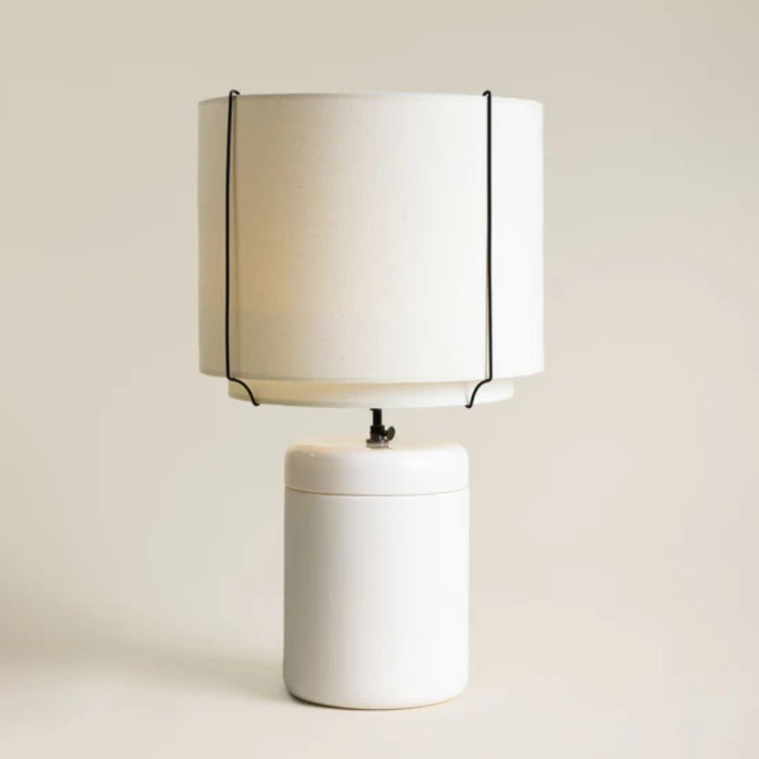 Lampe Totem - Charolles 1844 - Blanc brillant/Blanc mat