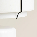 Luminaire Totem Aurélie Richard coloris blanc finition brillante et mate armature métallique