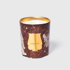 Bougie Trudon Libra Bois et Ambre édition Noël 2025 en verre doré