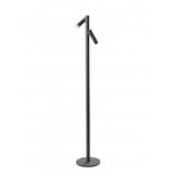 Lampadaire TUBO 2 noir Sompex avec deux têtes lumineuses pivotantes en aluminium gris anthracite