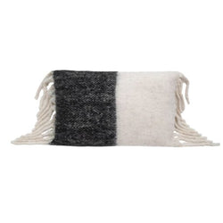 Coussin Van 40x60cm en Laine Bicolore noir et blanc - Bed and Philosophy