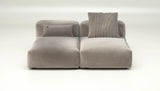 Canapé Vetsak Set 01 en cord velours Platinium, design modulable et confort premium, Maison Archibald France.