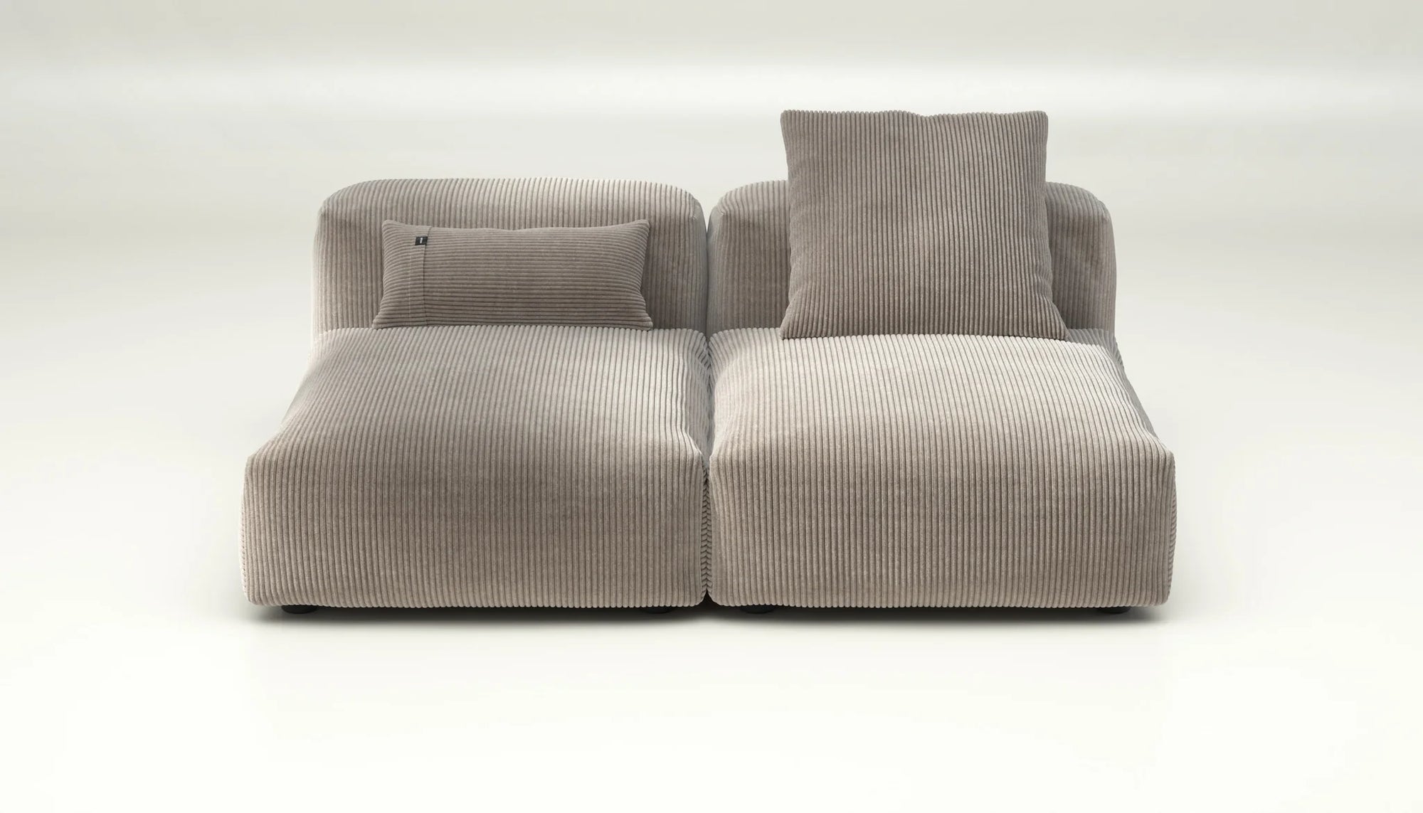 Canapé Vetsak Set 01 en cord velours Platinium, design modulable et confort premium, Maison Archibald France.