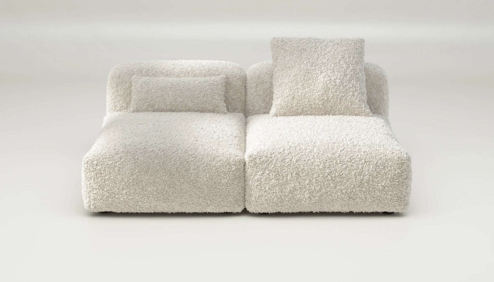 Canapé Vetsak Set 01 en tissu Doodle Crème, design lumineux et cocooning, disponible chez Maison Archibald Rennes.