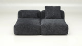 Canapé modulable Vetsak Set 01 en tissu Doodle Dark Grey, look contemporain et confort durable.