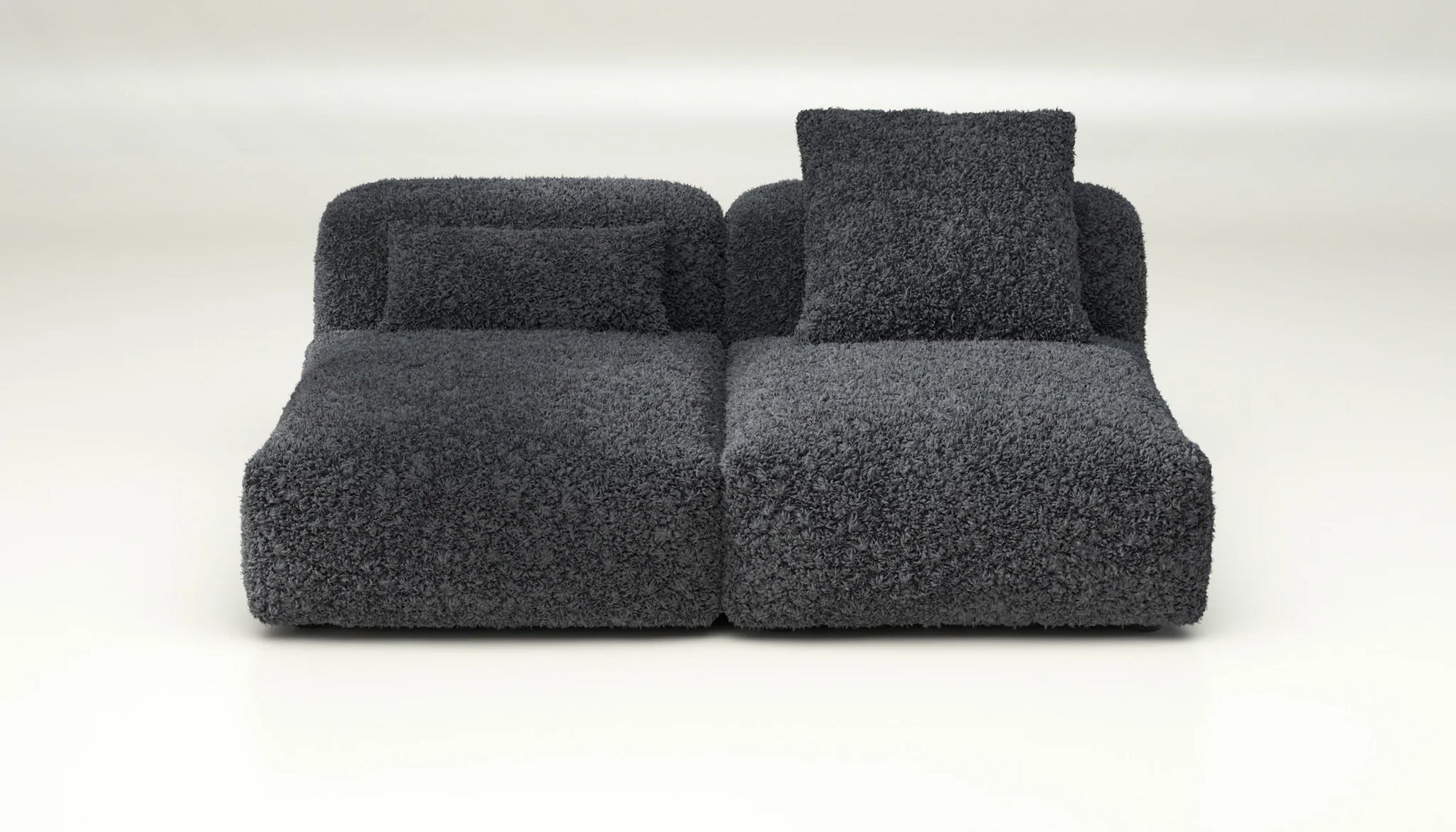 Canapé modulable Vetsak Set 01 en tissu Doodle Dark Grey, look contemporain et confort durable.
