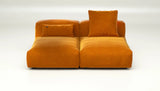 Sofa Vetsak Set 01 en Suave Orange Blaze, pièce audacieuse et chaleureuse, Maison Archibald France.