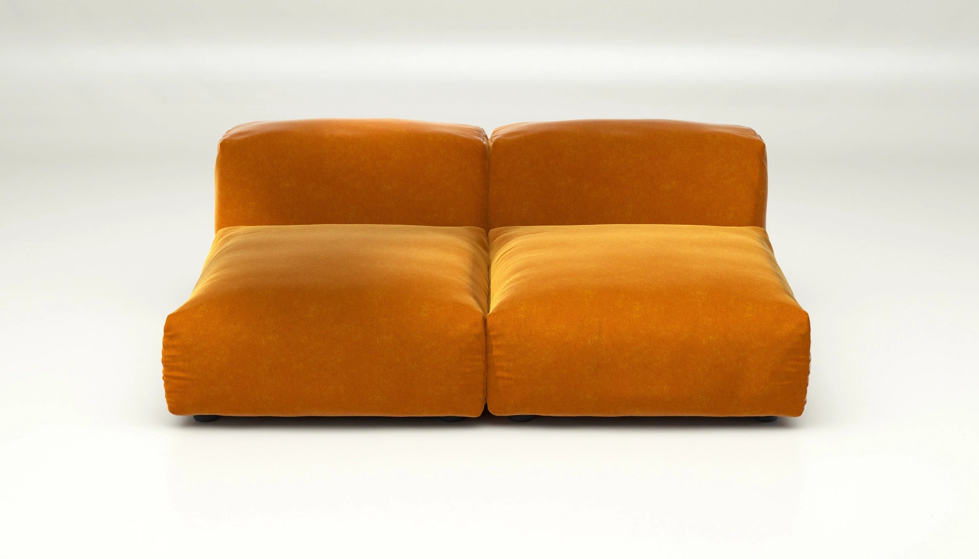 Sofa Vetsak Set 01 en Suave Orange Blaze, pièce audacieuse et chaleureuse, Maison Archibald France.