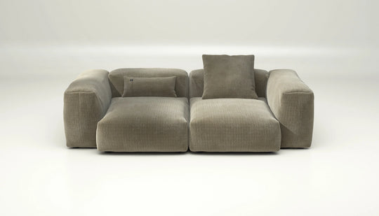 Canapé modulable Vetsak Set 02 en cord velours Kaki, ton naturel et moderne, Maison Archibald Rennes.