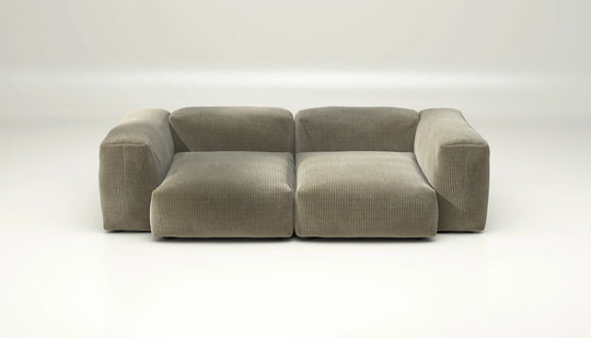 Canapé modulable Vetsak Set 02 en cord velours Kaki, ton naturel et moderne, Maison Archibald Rennes.