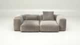 Sofa Vetsak Set 02 en cord velours Platinium, canapé haut de gamme gris perle, Maison Archibald Paris & France.