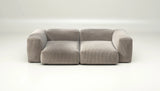 Sofa Vetsak Set 02 en cord velours Platinium, canapé haut de gamme gris perle, Maison Archibald Paris & France.