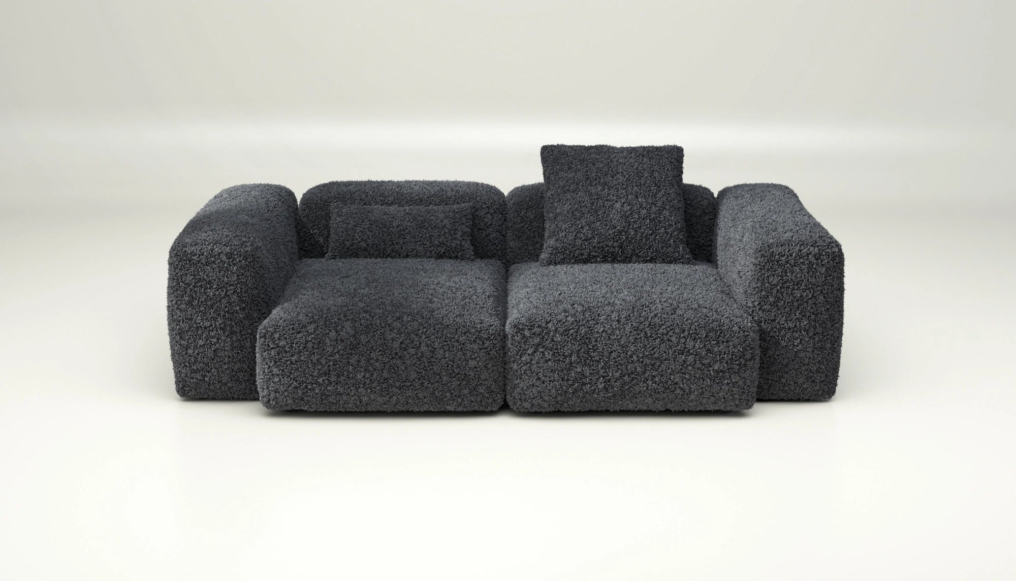 Sofa Vetsak Set 02 en tissu Doodle Dark Grey, style contemporain et confort premium, Maison Archibald Paris.