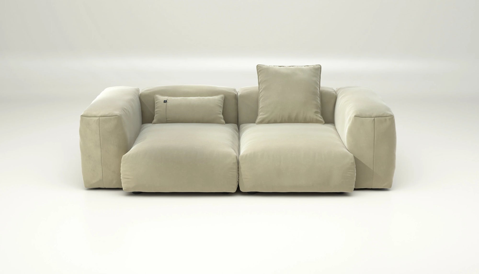 Canapé modulable Vetsak Set 02 en Suave Clay, tissu doux et chic, Maison Archibald Paris.