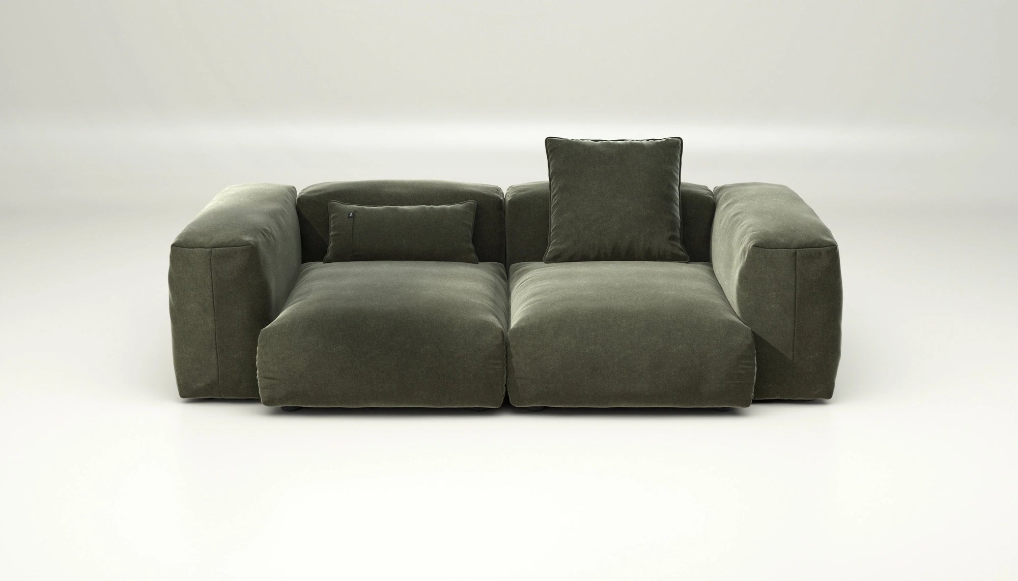 Sofa Vetsak Set 02 en Suave Pine, vert profond et allure naturelle, Maison Archibald Rennes.