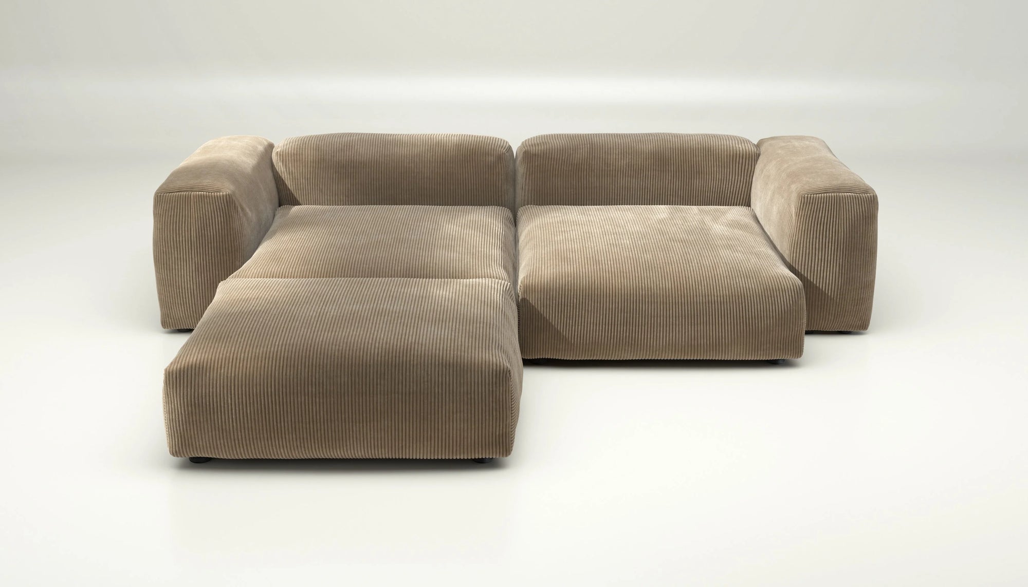 Canapé Vetsak Set 03 en cord velours Sand, sofa modulable haut de gamme, Maison Archibald Paris et Rennes.
