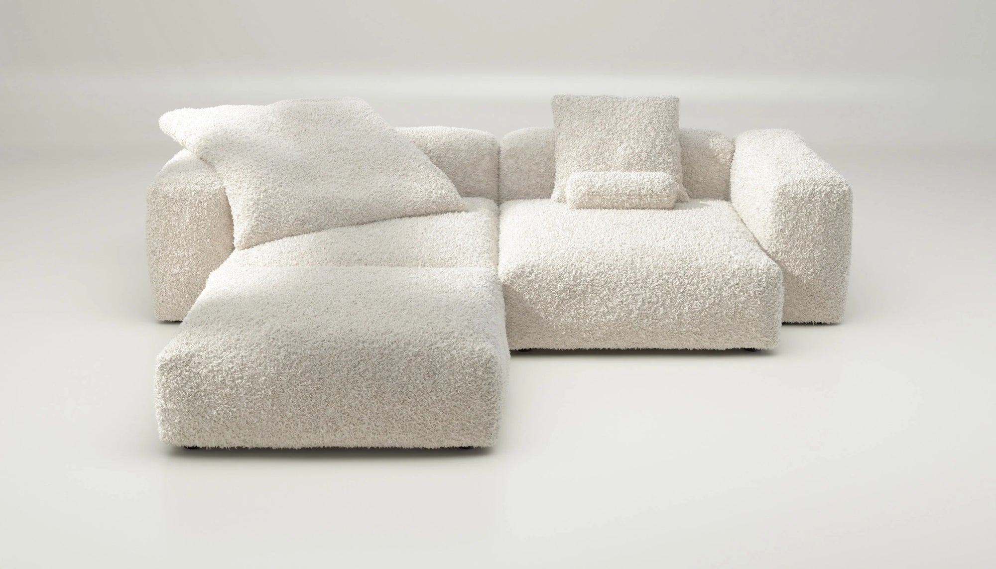 Sofa Vetsak Set 03 en Doodle Crème, design clair et cocooning, Maison Archibald Paris France.