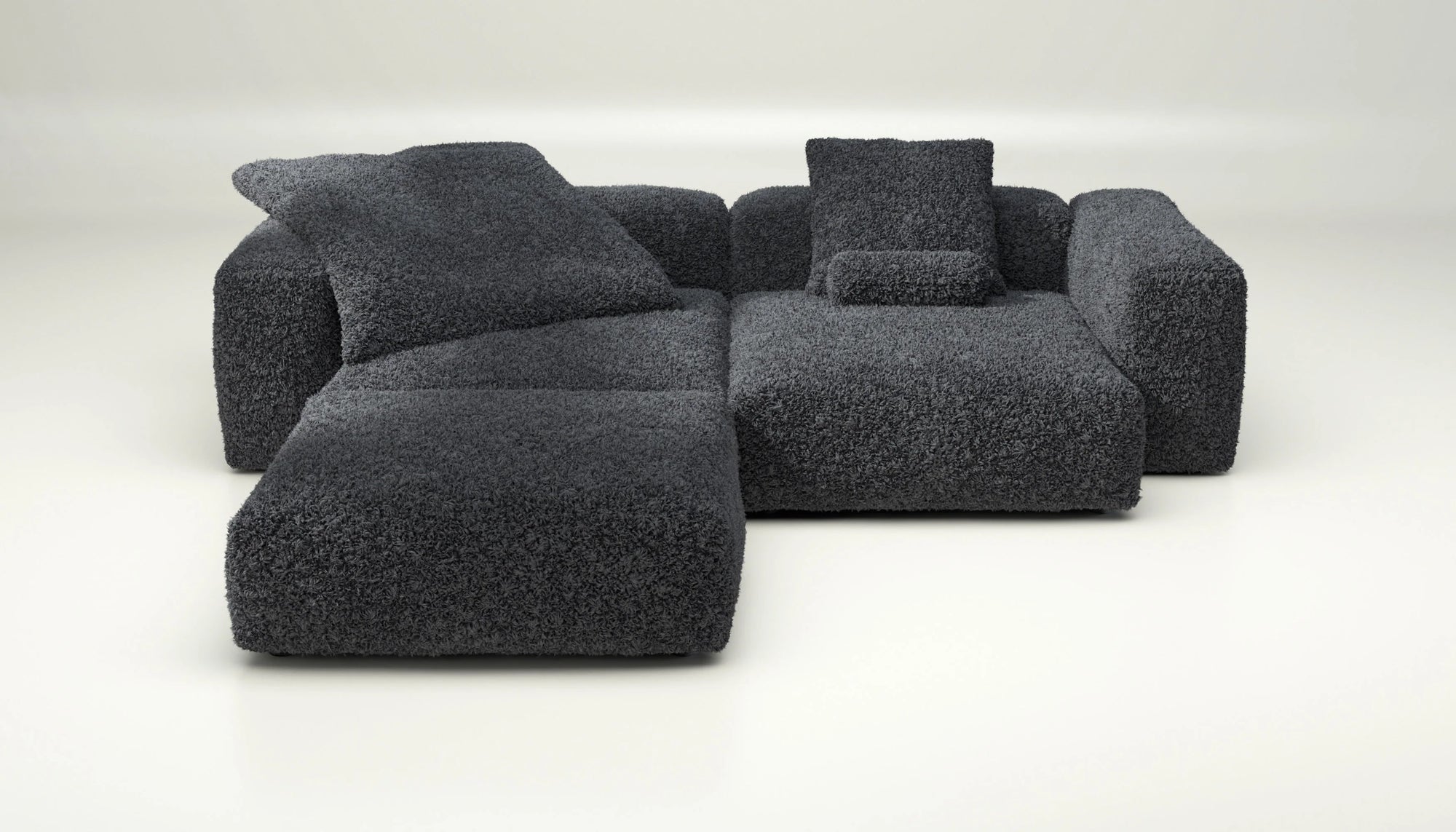 Sofa Vetsak Set 03 en tissu Doodle Dark Grey, confort premium et allure moderne, Maison Archibald Paris.