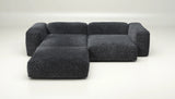 Sofa Vetsak Set 03 en tissu Doodle Dark Grey, confort premium et allure moderne, Maison Archibald Paris.