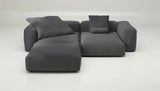 Sofa Vetsak Set 03 en tissu Doodle Dark Grey, confort premium et allure moderne, Maison Archibald Paris.