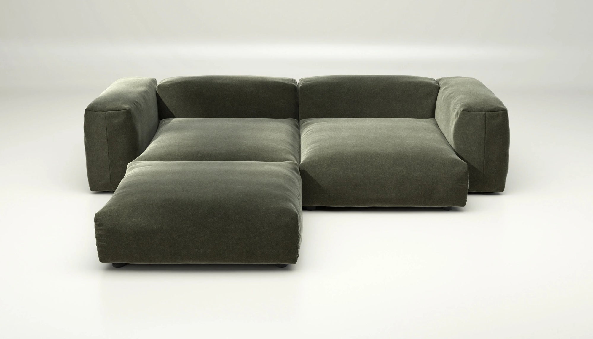 Sofa Vetsak Set 03 en Suave Pine, vert profond et douceur haut de gamme, Maison Archibald Paris.