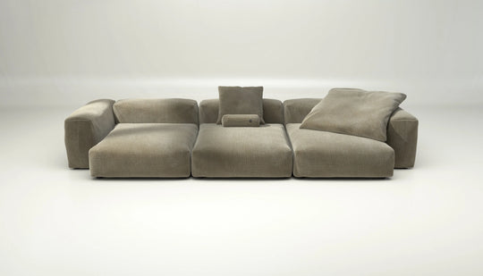 Canapé modulable Vetsak Set 05 en cord velours Kaki, ton naturel et allure élégante, Maison Archibald Rennes.