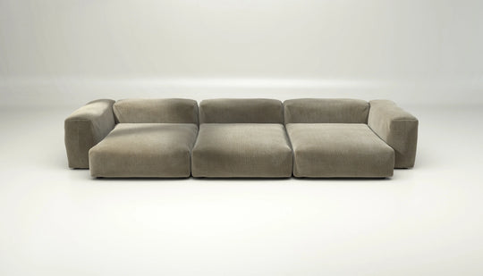 Canapé modulable Vetsak Set 05 en cord velours Kaki, ton naturel et allure élégante, Maison Archibald Rennes.