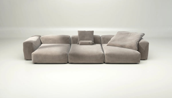 Sofa Vetsak Set 05 en cord velours Platinium, design clair et contemporain, Maison Archibald France.