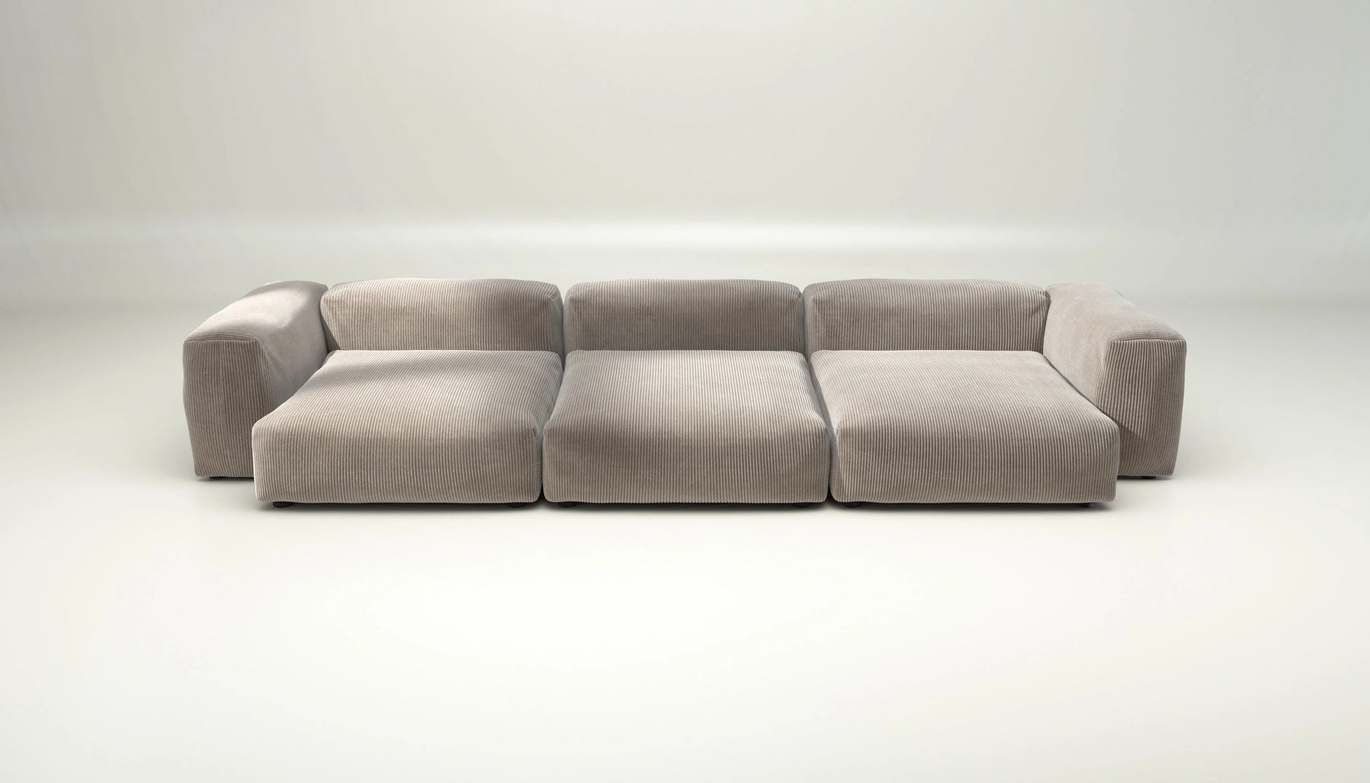 Sofa Vetsak Set 05 en cord velours Platinium, design clair et contemporain, Maison Archibald France.
