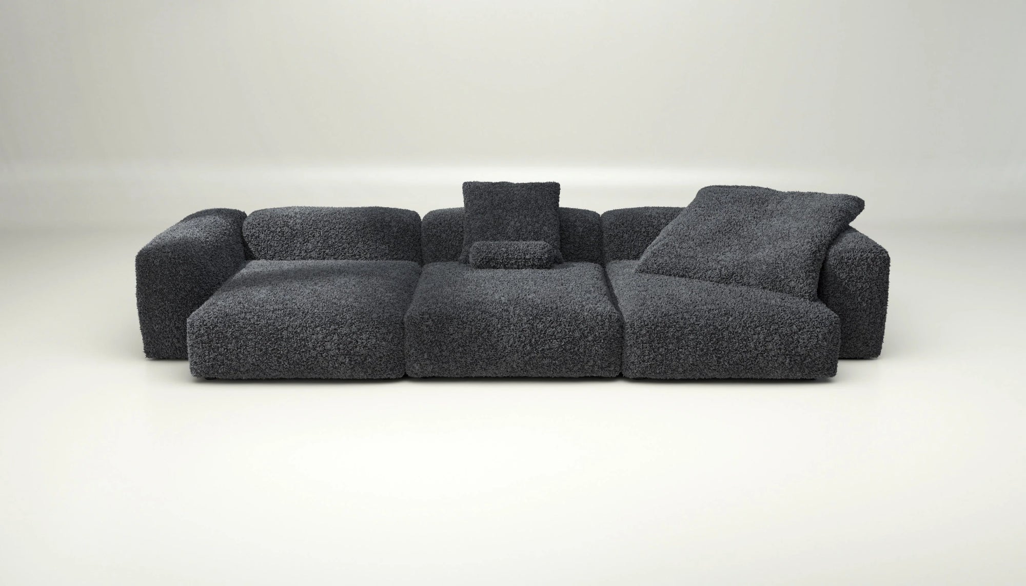 Sofa Vetsak Set 05 en tissu Doodle Dark Grey, confort premium et style urbain, Maison Archibald Paris.