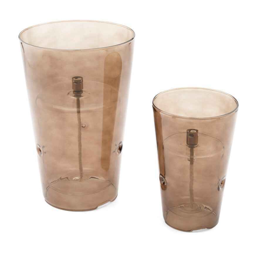 Lampe à huile conique en verre Champagne - taille L - Peri Living