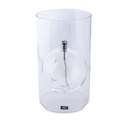 Lampe à huile Windshelter dans cylindre M - Chrome Transparent - Peri Living