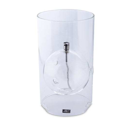 Lampe à huile Windshelter cylindre transparent chrome Peri Living design minimaliste