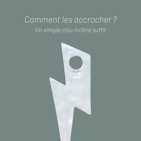 Éclair céramique jaune vibrant Ziggy, décoration murale artisanale façonnée à la main